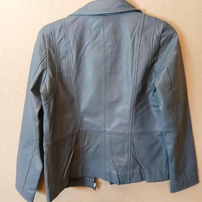 D&Co Denim Blue Faux Leather Jacket