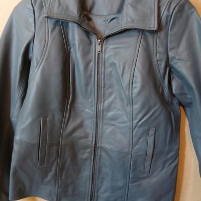 D&Co Denim Blue Faux Leather Jacket