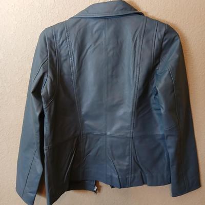 D&Co Denim Blue Faux Leather Jacket