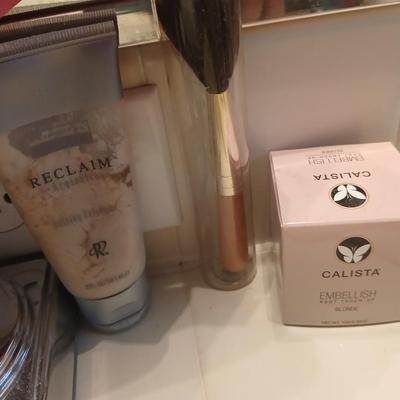 Makeup and Skincare Lot With LED Mirror