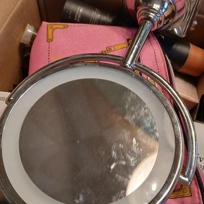 Makeup and Skincare Lot With LED Mirror