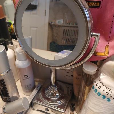 Makeup and Skincare Lot With LED Mirror