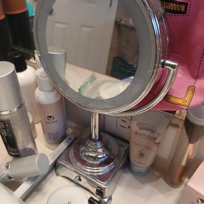 Makeup and Skincare Lot With LED Mirror