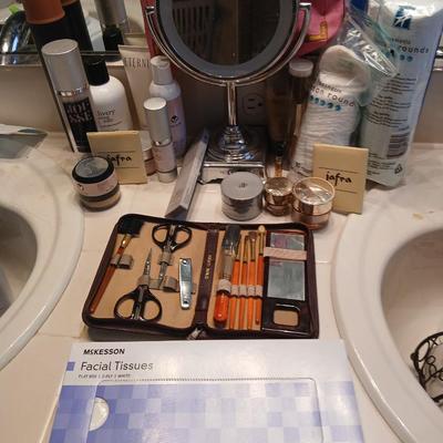 Makeup and Skincare Lot With LED Mirror