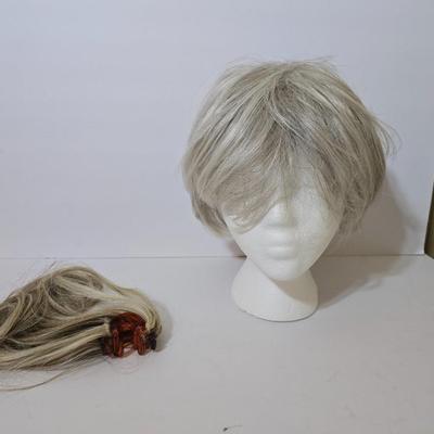 Hairdo® Silver-Gray Wig & Blonde Clip-In Ponytail Extension – 2-Piece Lot