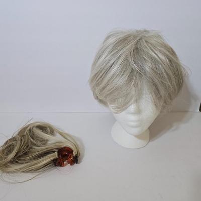 Hairdo® Silver-Gray Wig & Blonde Clip-In Ponytail Extension – 2-Piece Lot
