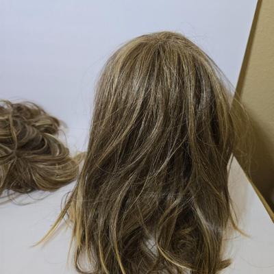 Hairdo® Brunette Wig Lot – Medium Length Wig + Curly Hairpiece – 2 Pieces