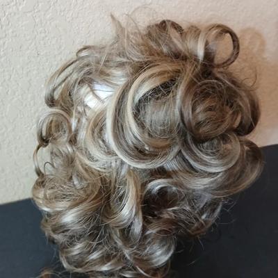 2 Curly Synthetic Wigs – Auburn & Brunette with Highlights – Short Length