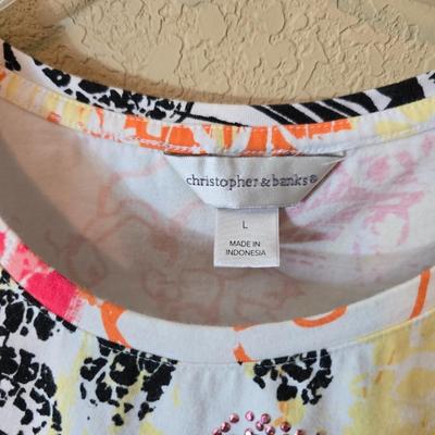 Christopher Banks Women’s Long Sleeve & 3/4 Sleeve Tops – Size L, Mixed Prints