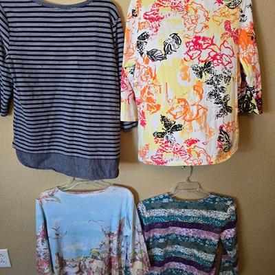 Christopher Banks Women’s Long Sleeve & 3/4 Sleeve Tops – Size L, Mixed Prints