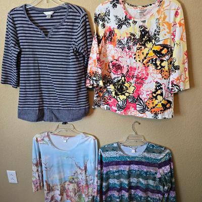 Christopher Banks Women’s Long Sleeve & 3/4 Sleeve Tops – Size L, Mixed Prints