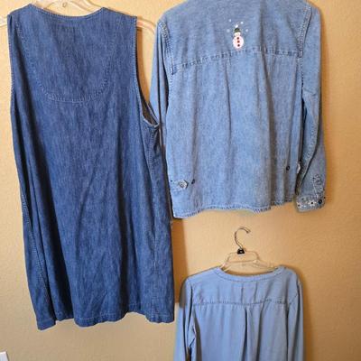 3 Christopher & Banks Denim Tops – Women’s Size Large
