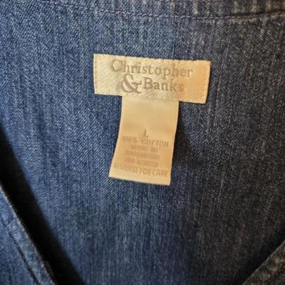 3 Christopher & Banks Denim Tops – Women’s Size Large
