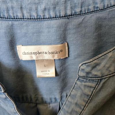 3 Christopher & Banks Denim Tops – Women’s Size Large