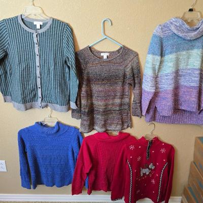 6 Christopher Banks Women's Winter Sweaters – Size Large