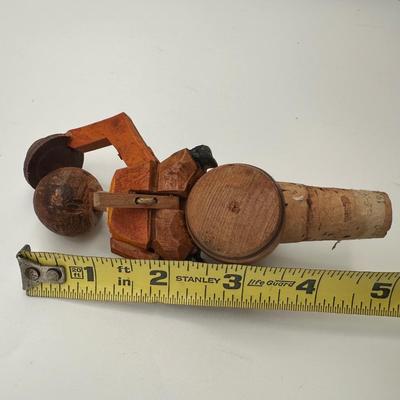 Vintage Wooden Hand Carved Mechanical Bottle Stoppers
