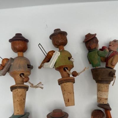 Vintage Wooden Hand Carved Mechanical Bottle Stoppers