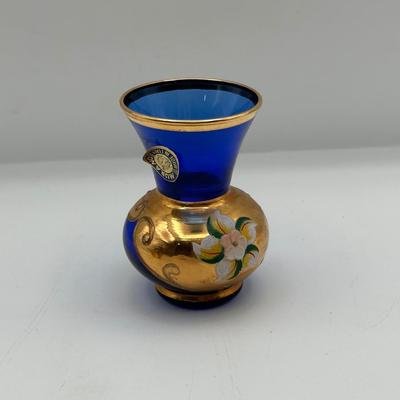 Murano Hand Painted 3” Glass Vase