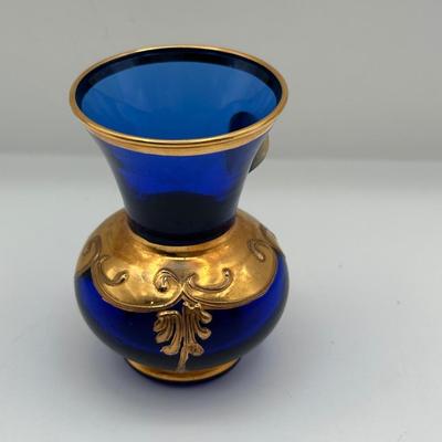 Murano Hand Painted 3” Glass Vase