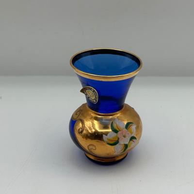 Murano Hand Painted 3” Glass Vase