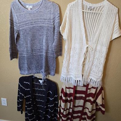 4 Christopher & Banks Open-Knit Sweaters & Cardigans – Size M