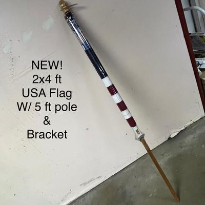American Flag Pole and Mounting Bracket