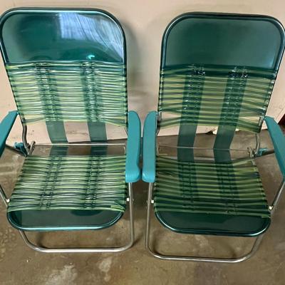 Pair of Retro Folding Lawn Chairs