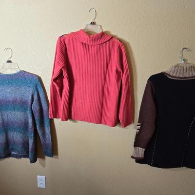 3 Women’s Sweaters, Size M, Various Brands