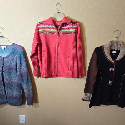 3 Women’s Sweaters, Size M, Various Brands
