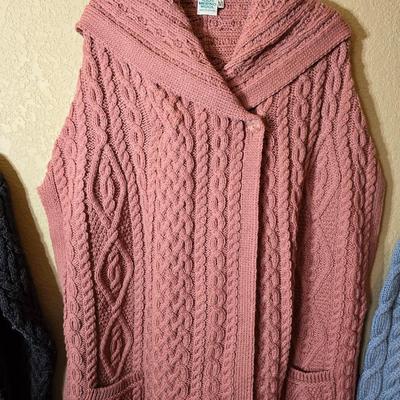 Three Merino Wool Knit Sweaters Made in Ireland