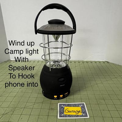 Wind-Up Camping Lantern with Phone Speaker jack