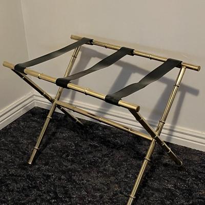 Gold Metal Folding Luggage Rack Stand