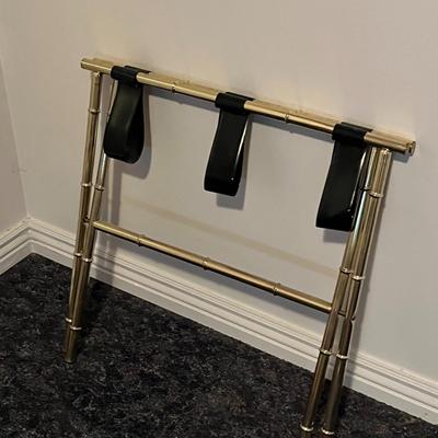 Gold Metal Folding Luggage Rack Stand