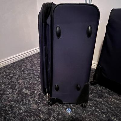 Set of Two Black Rolling Suitcases