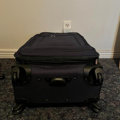 Set of Two Black Rolling Suitcases
