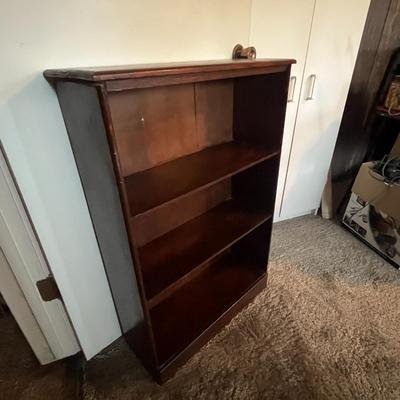 Wooden Three-Shelf Bookcase Unit