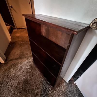 Wooden Three-Shelf Bookcase Unit