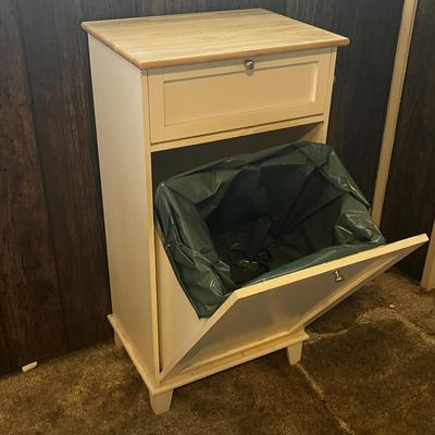 Wooden Tilt-Out Trash Bin Cabinet