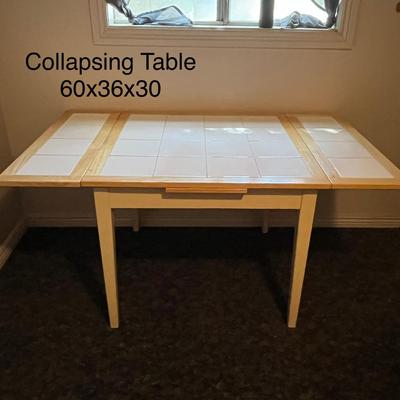 Tile-Top Collapsing Dining Table