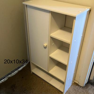 White Multi-Shelf Storage Cabinet with Door