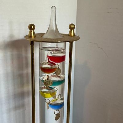 14â€ Galileo Thermometer with Brass Frame â€“ Model VZB066G