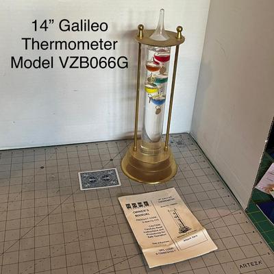 14â€ Galileo Thermometer with Brass Frame â€“ Model VZB066G