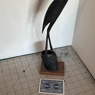Mid-Century Modern Tall Metal Crane Sculpture Made in India