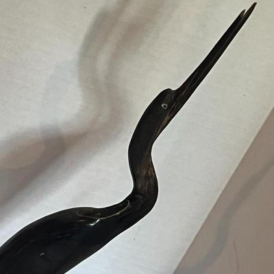 Mid-Century Modern Tall Metal Crane Sculpture Made in India