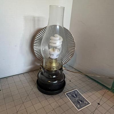 Vintage Hurricane Oil Lamp Converted to Electric