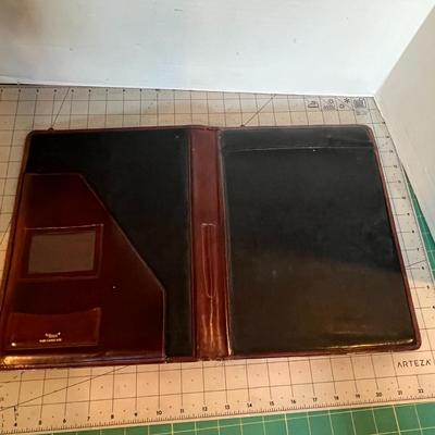Executive Leather Briefcase Set with Rustic Pen Holder