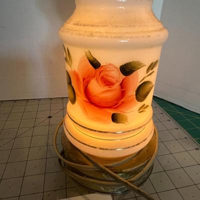 Floral Glass Table Lamp