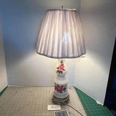 Floral Glass Table Lamp