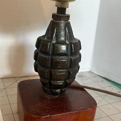 Novelty Table Lamp with Hand Grenade Base