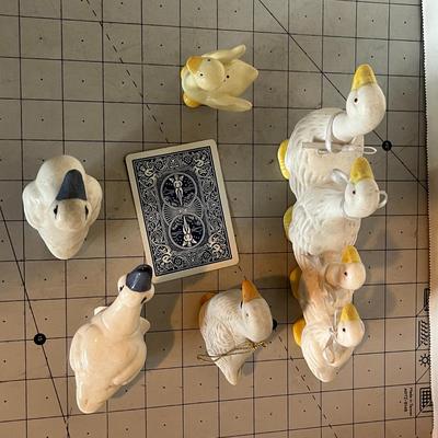 Set of 8 Ceramic Duck and Goose Figurines